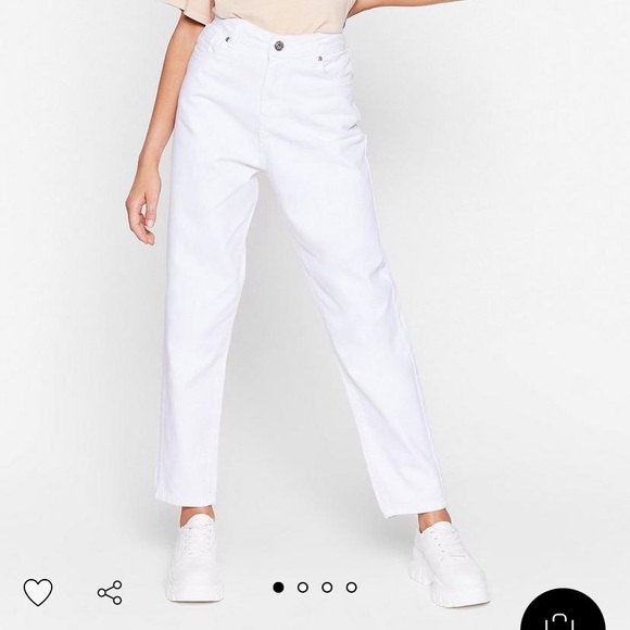 Nasty Gal Pants - NastyGal high waisted white mom jeans